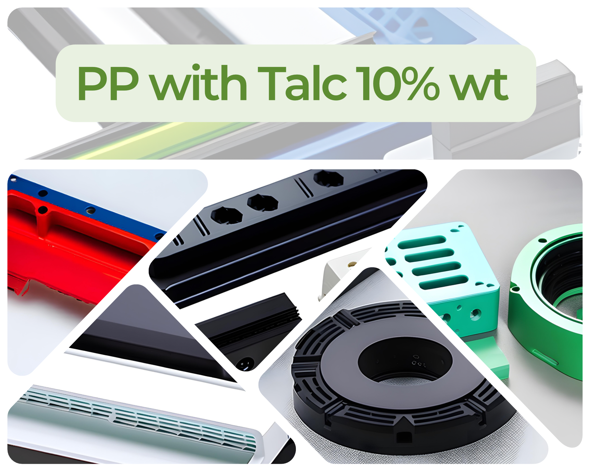 เม็ดพลาสติกรีไซเคิล PCR PP เกรดผสม Talcum 10%