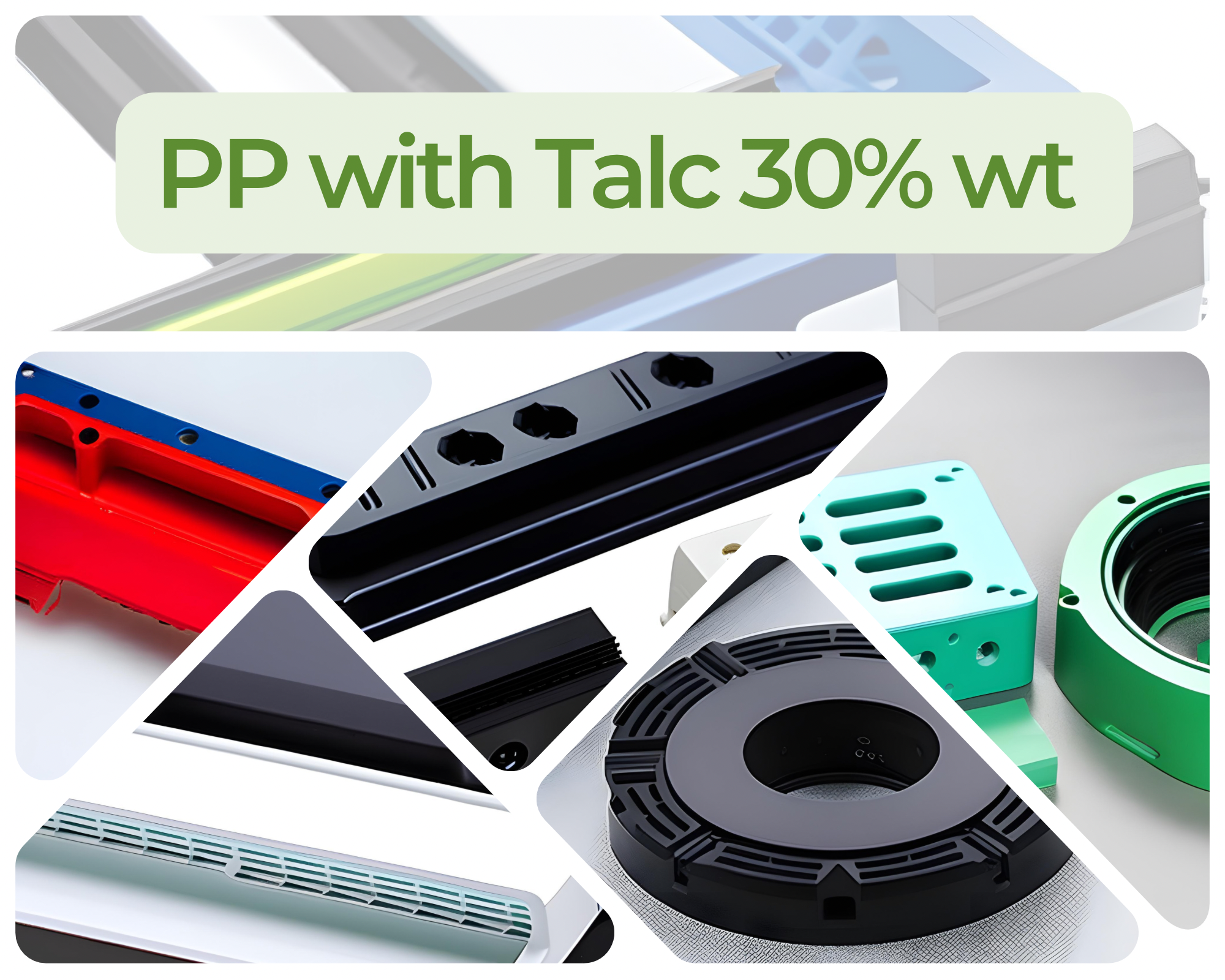 เม็ดพลาสติกรีไซเคิล PCR PP เกรดผสม Talcum 30%