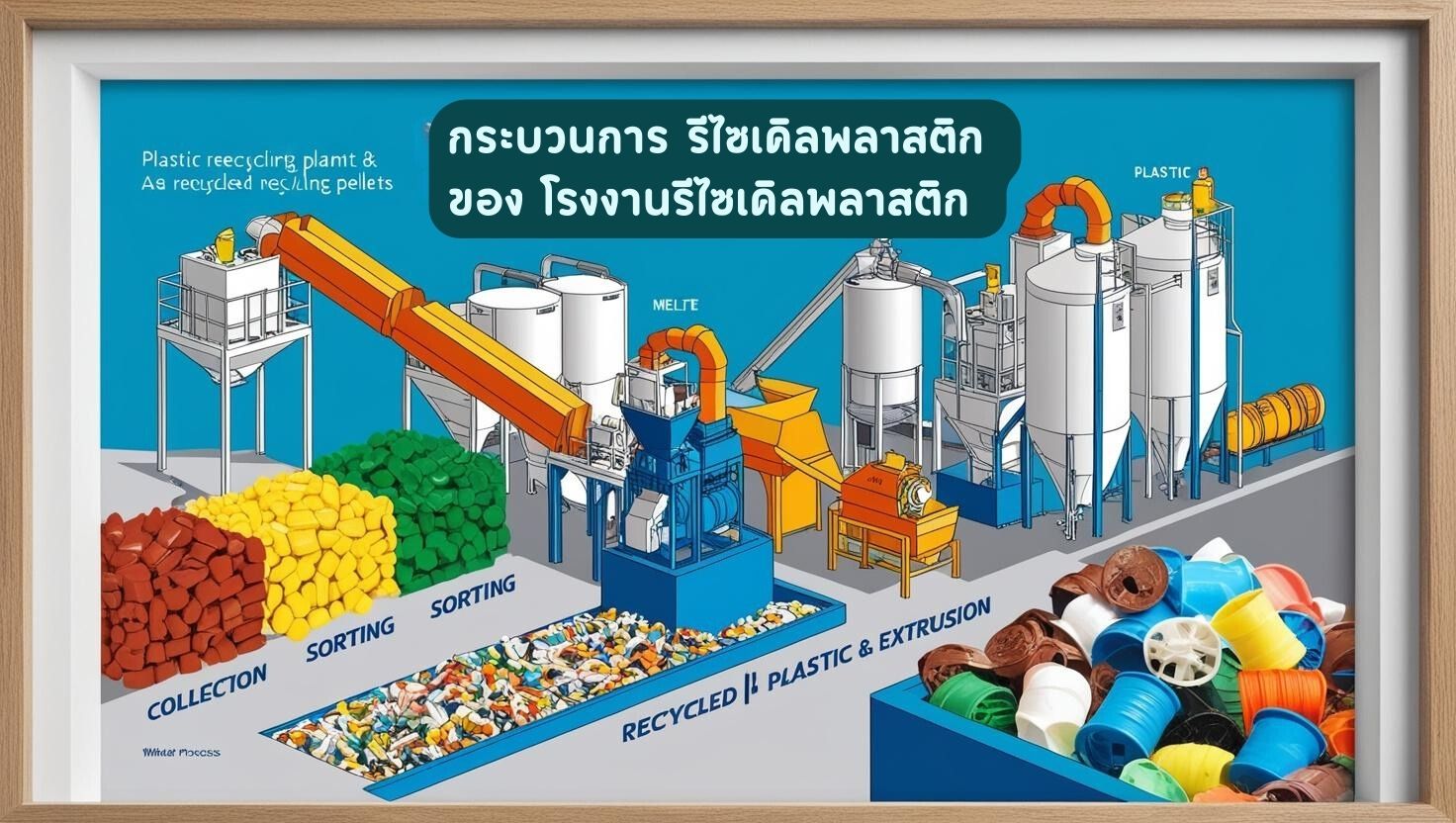 กระบวนการรีไซเคิลพลาสติก ของโรงงานรีไซเคิลพลาสติกมีขั้นตอนอย่างไรบ้าง
